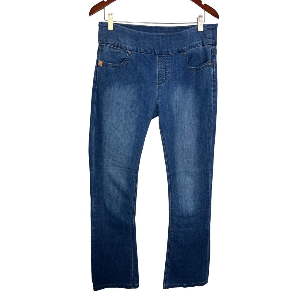 Lola Jeans Leah MB Mid Rise Bootcut Jeans 10 Blue Pull On Stretch Mid Rise
